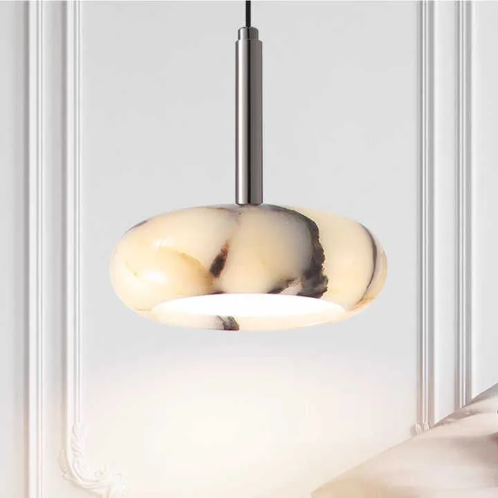 Modern Stone Chandelier Bedside Lamp Clear Stone Pendant Lampمصباح ثريا حجري حديث بجانب السرير مصباح معلق حجري شفاف