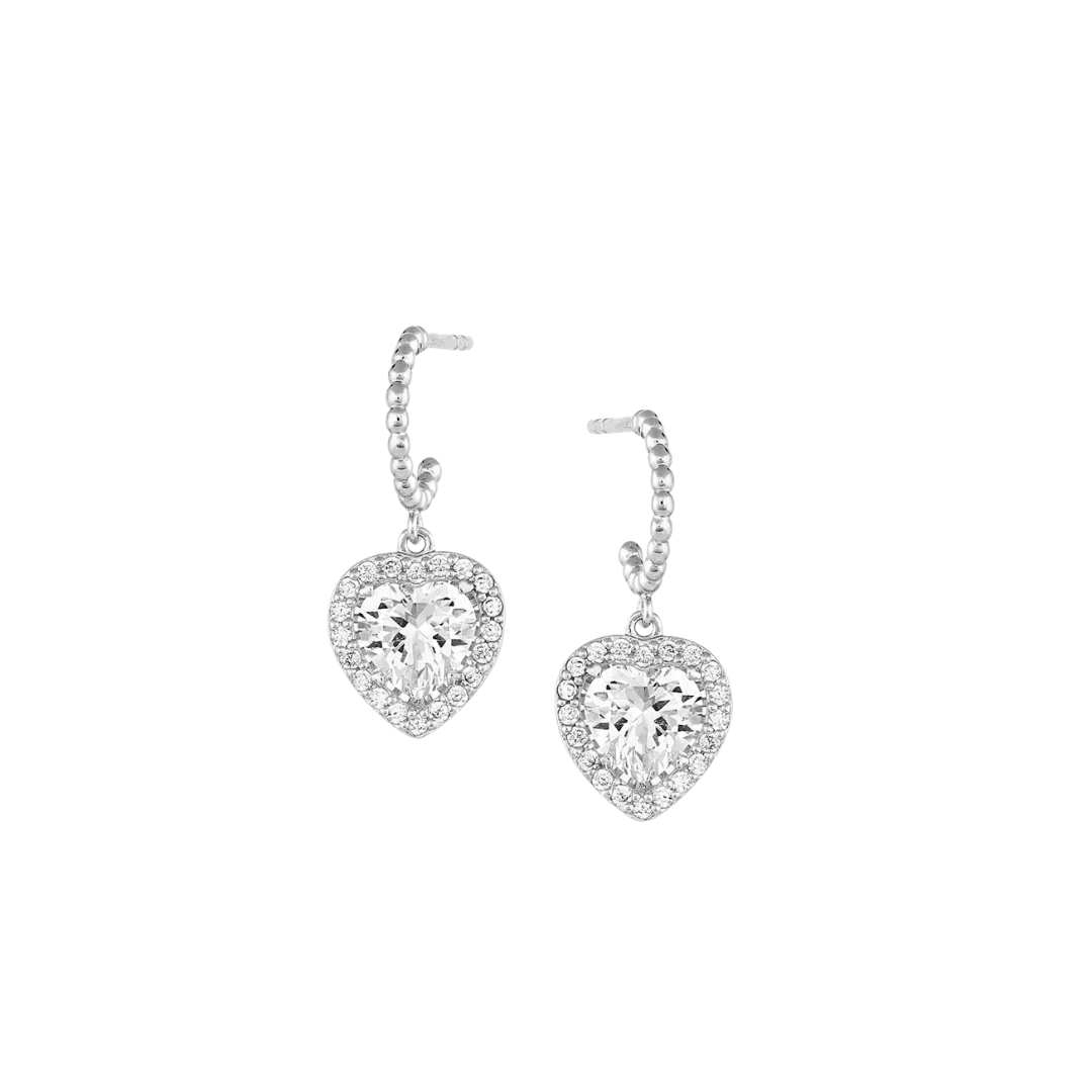 Montana Women's Silversmiths Queen Crystal Hearts Earrings