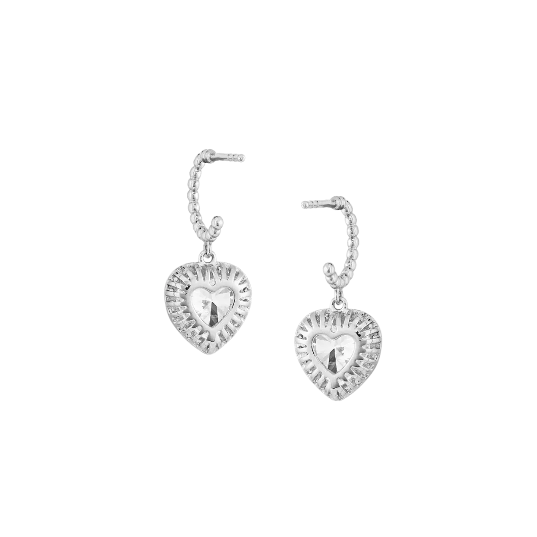 Montana Women's Silversmiths Queen Crystal Hearts Earrings
