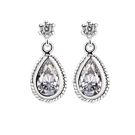 Newbridge Silver ER403C Earrings Clear Stone