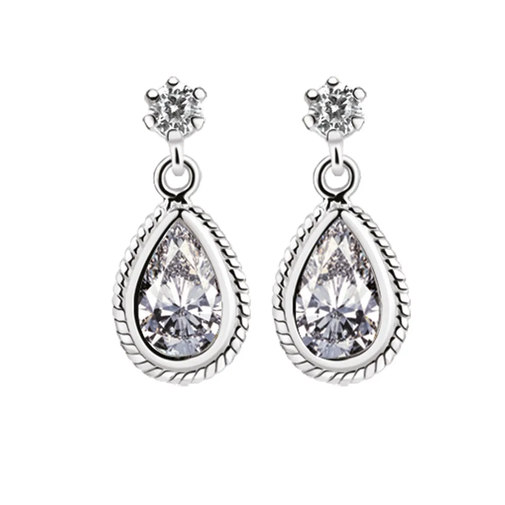 Newbridge Silver ER403C Earrings Clear Stone