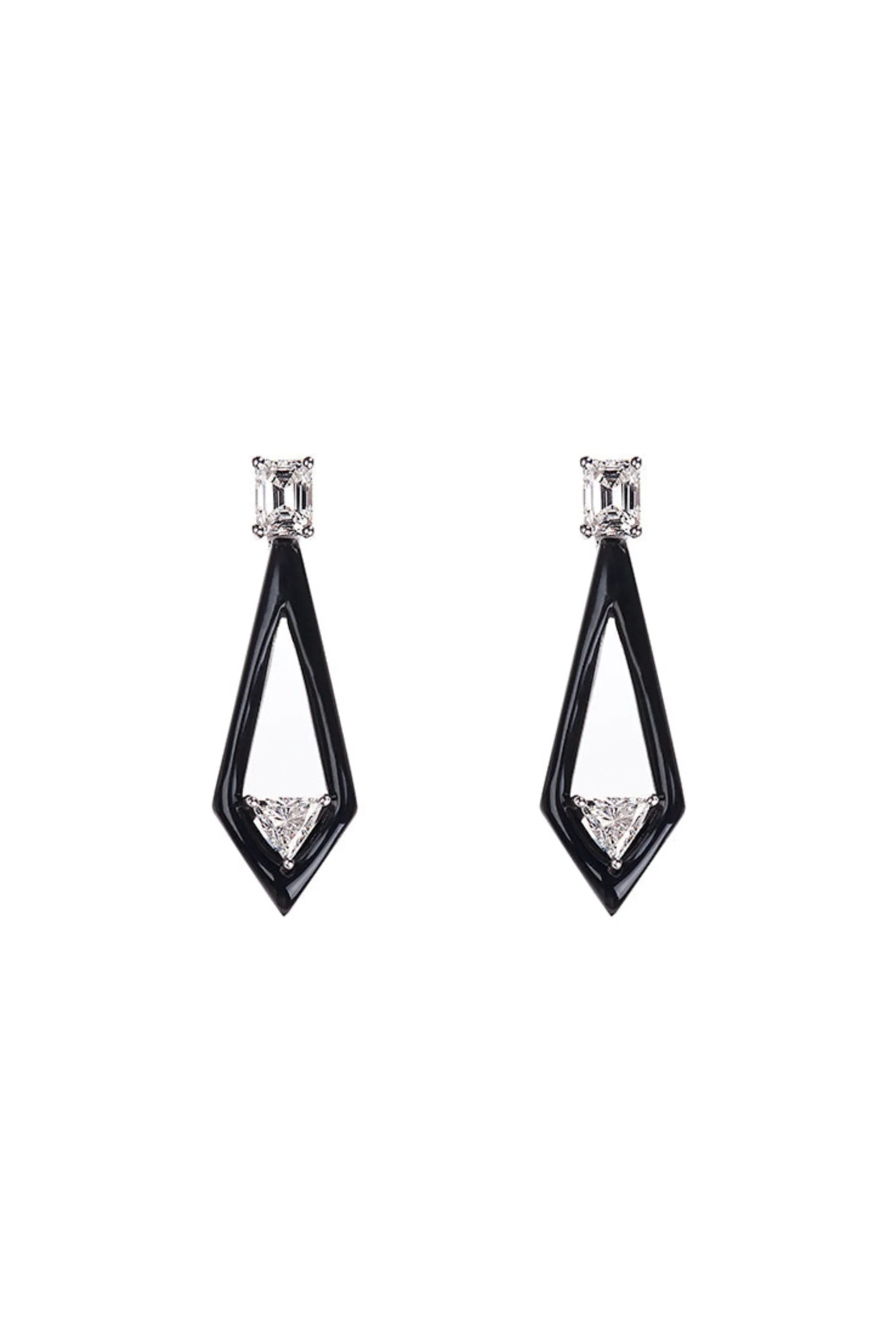 Oui Rhombus Earrings Emerald Cut