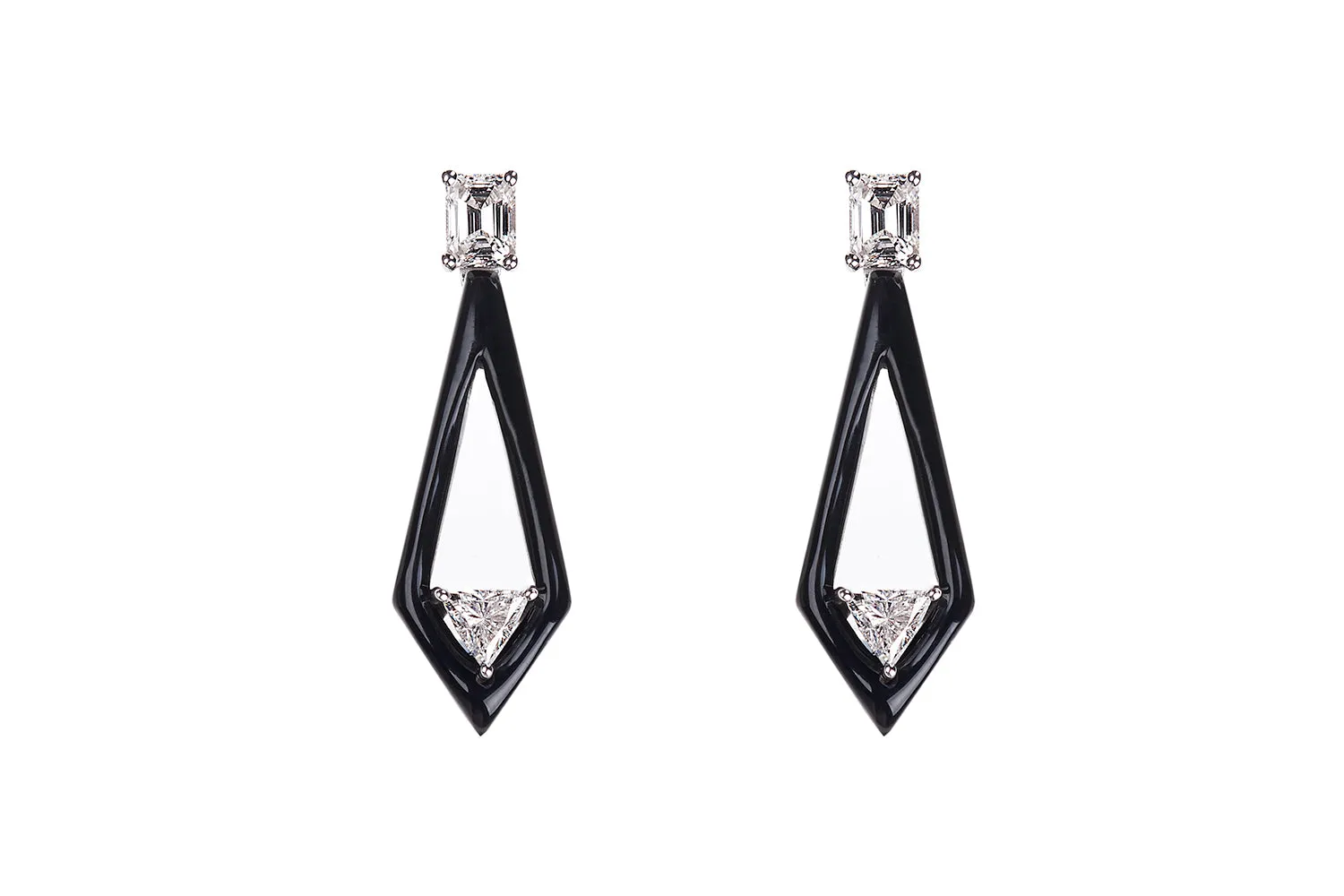 Oui Rhombus Earrings Emerald Cut