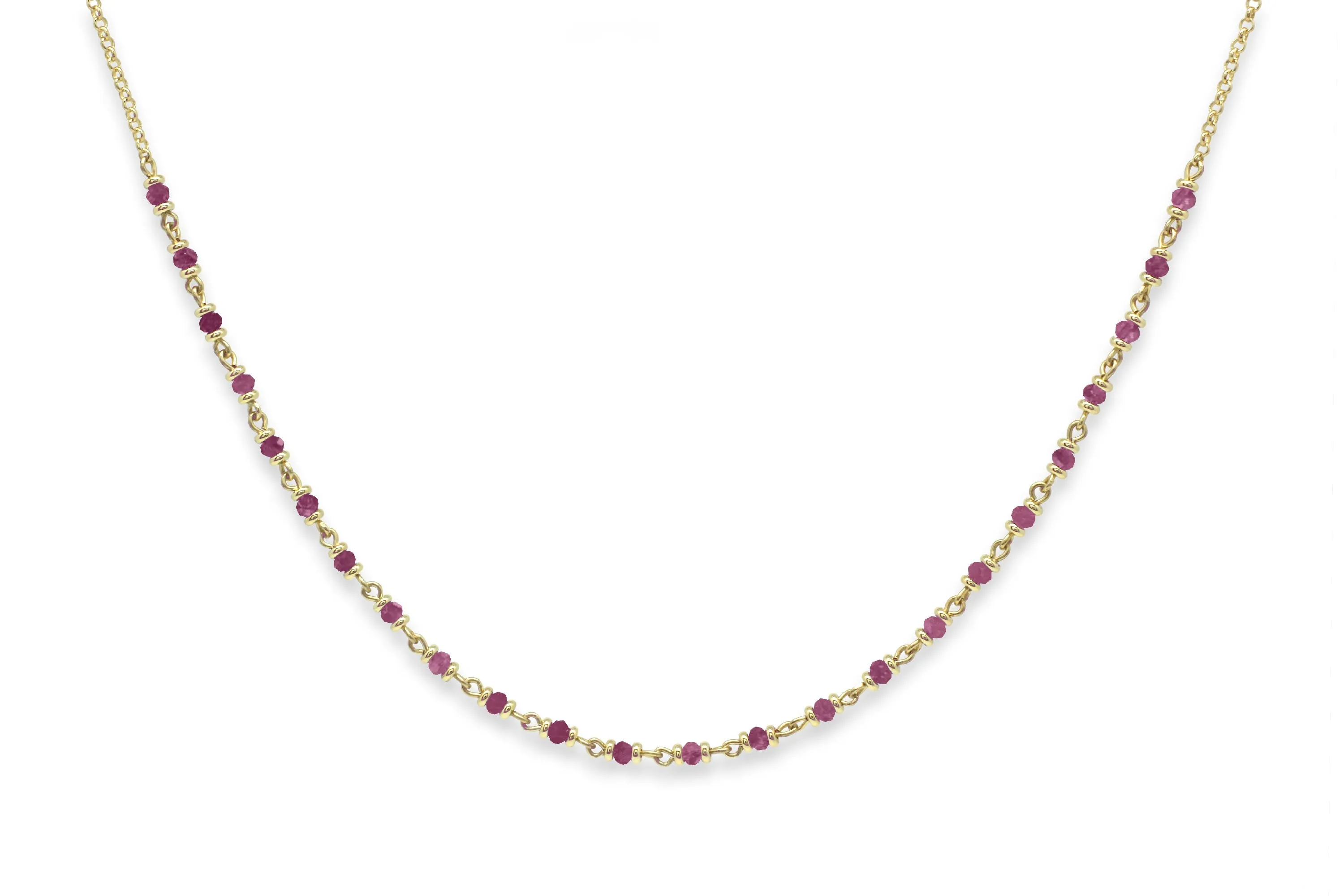 Panacea Pink Tourmaline Gemstone Gold Necklace