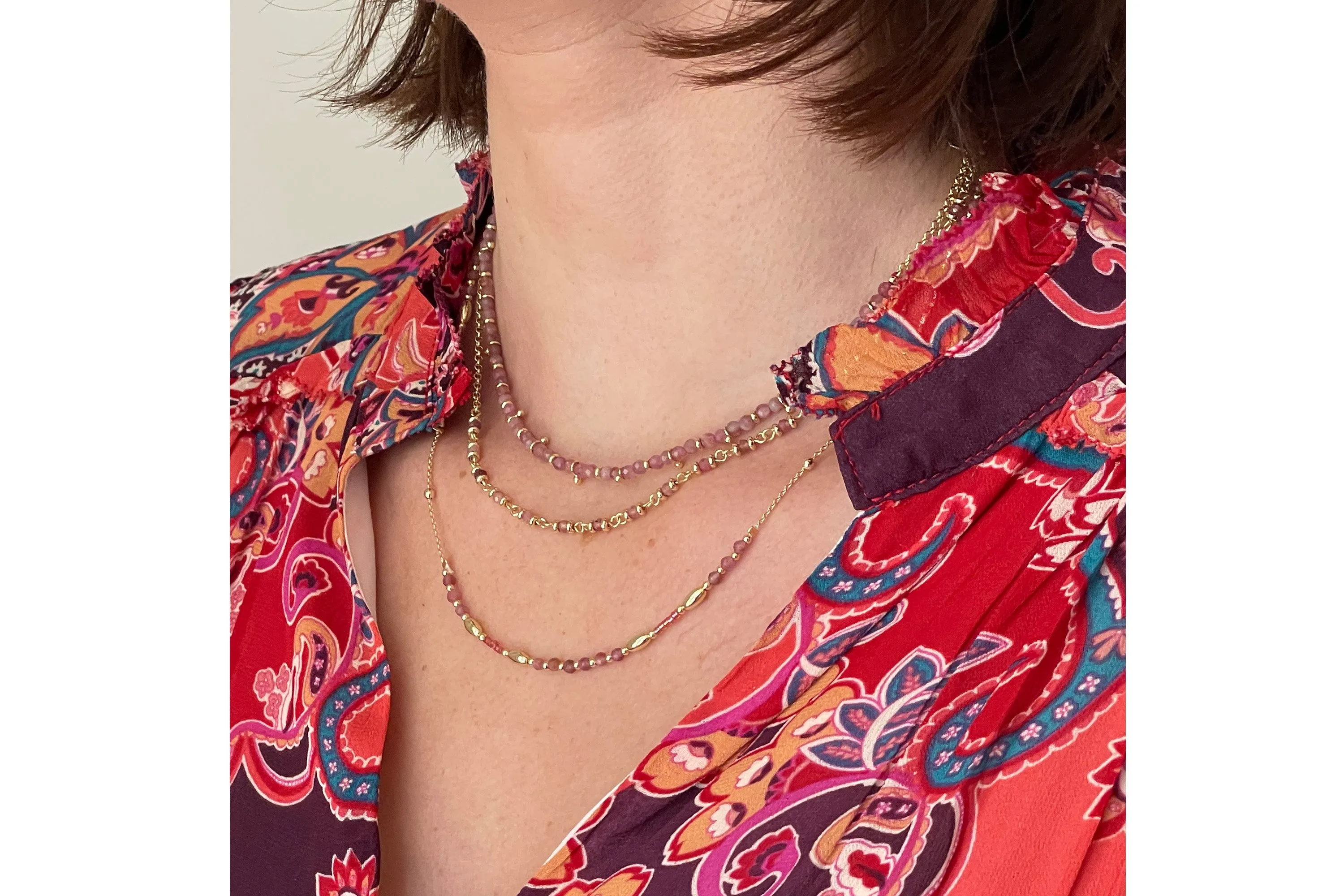 Panacea Pink Tourmaline Gemstone Gold Necklace