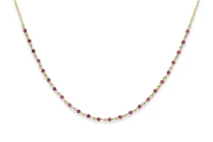 Panacea Pink Tourmaline Gemstone Gold Necklace