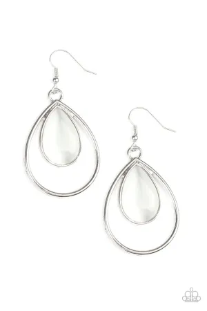 Paparazzi Earring ~ Color Me Cool - White