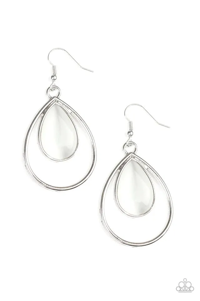 Paparazzi Earring ~ Color Me Cool - White