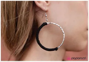 Paparazzi Earring ~ Keep It Under Wraps - Black