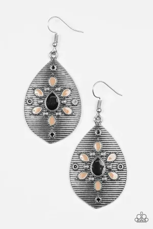 Paparazzi Earring ~ Sedona Sun - Black