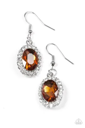 Paparazzi Earring ~ The Name Of The FAME - Brown