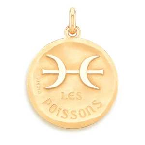Pisces/Les Poissons 18k Symbol Medallion Charm