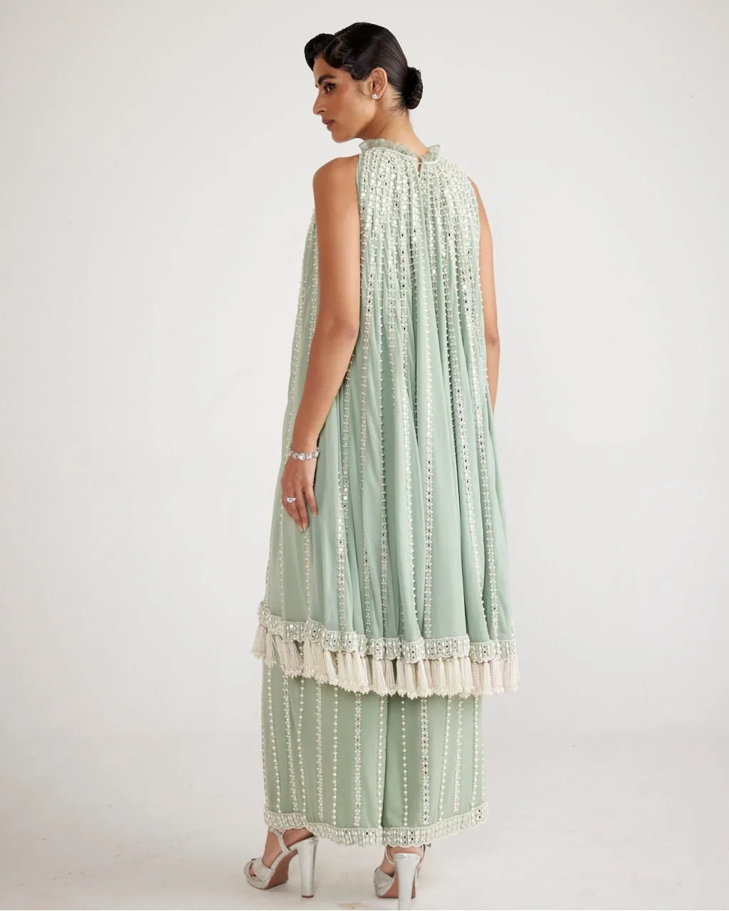 Powder Mint Green Chandelier Drop Kurta Set