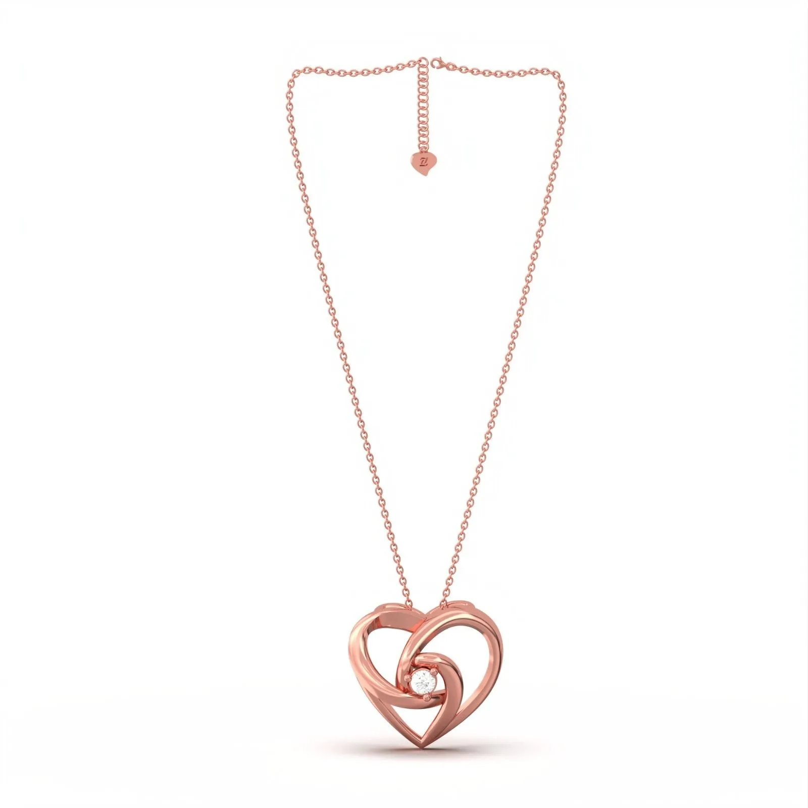 Rose Gold Heart Diamond Pendant