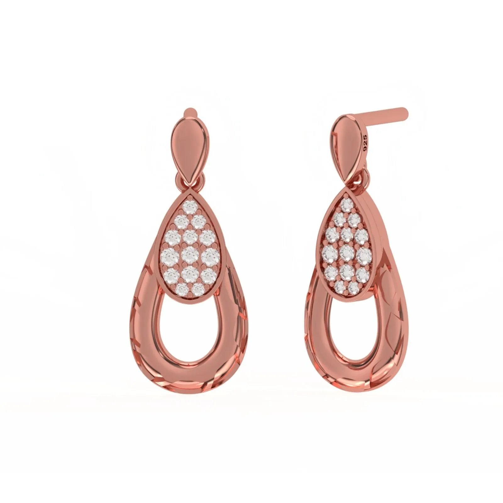 Rose Gold Teardrop Earrings