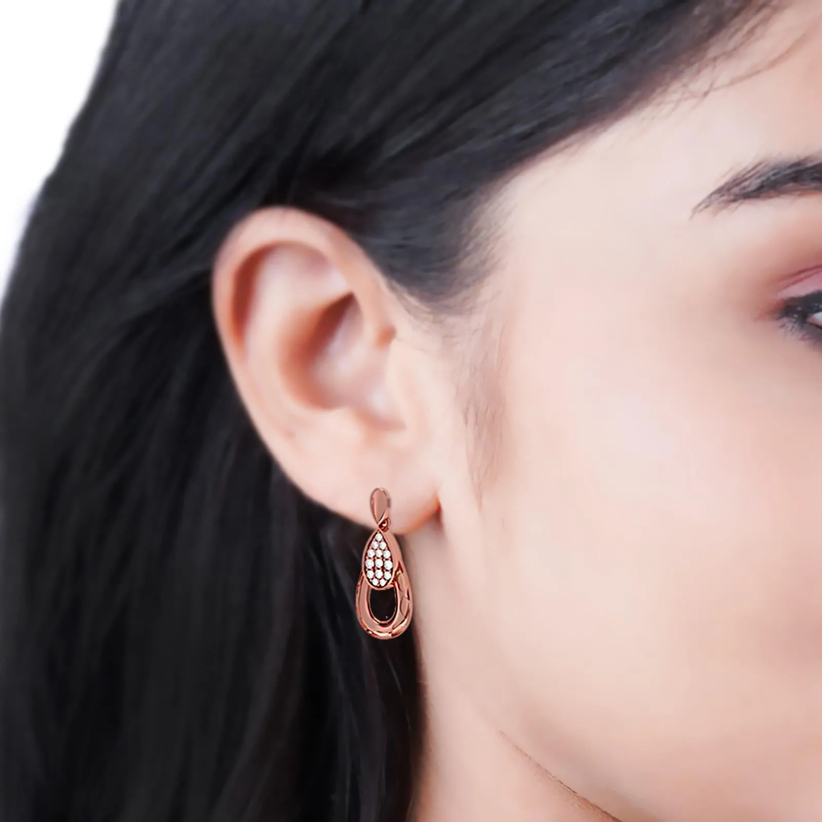 Rose Gold Teardrop Earrings