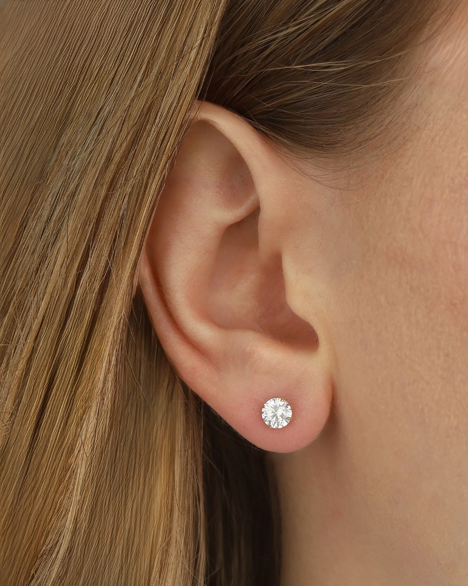Round CZ 5mm Studs