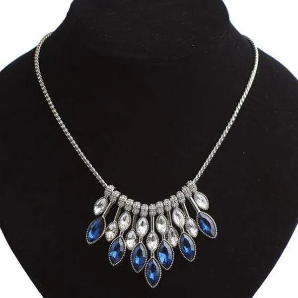 Sapphire Falls Blue Cocktail Necklace