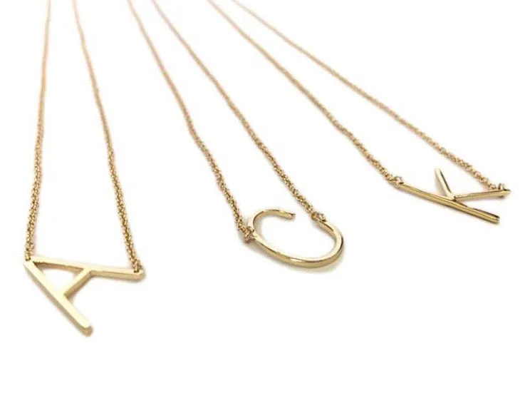 Sideways Initial Necklace