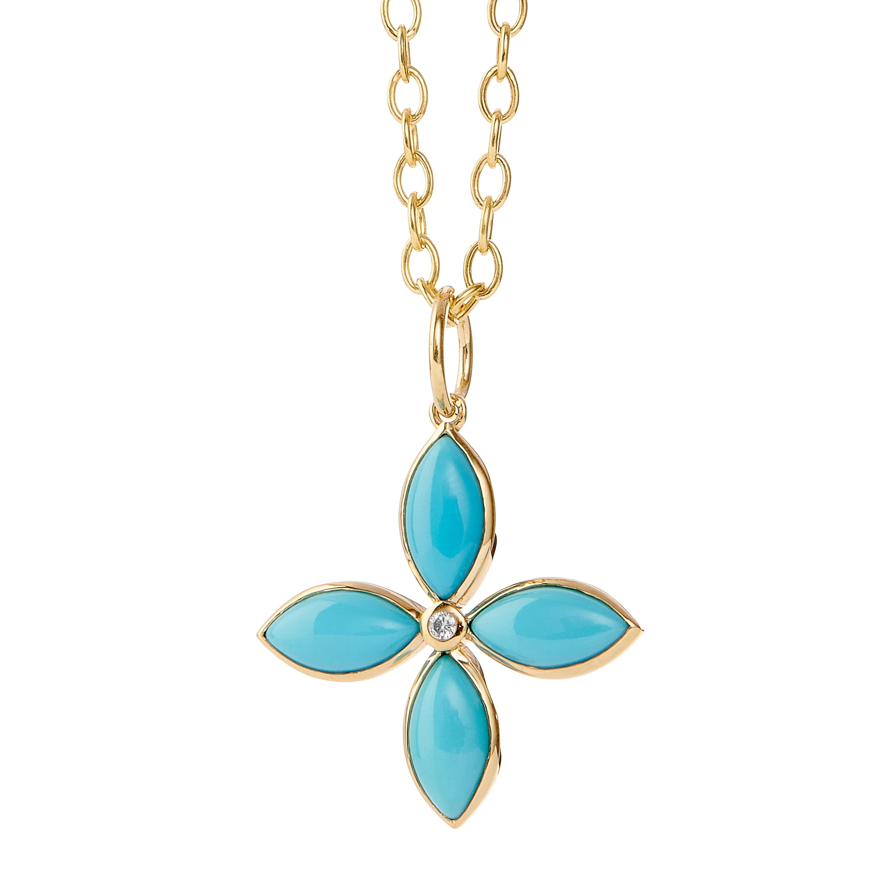 Sleeping Beauty Turquoise Marquise Pendant