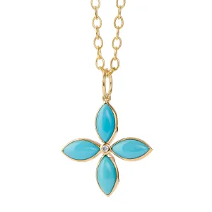 Sleeping Beauty Turquoise Marquise Pendant