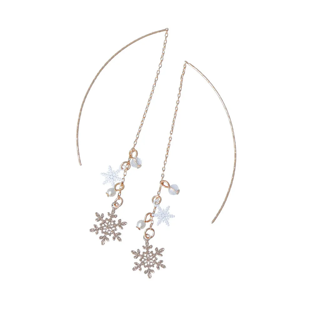 Snowflake Wire Through Earrings