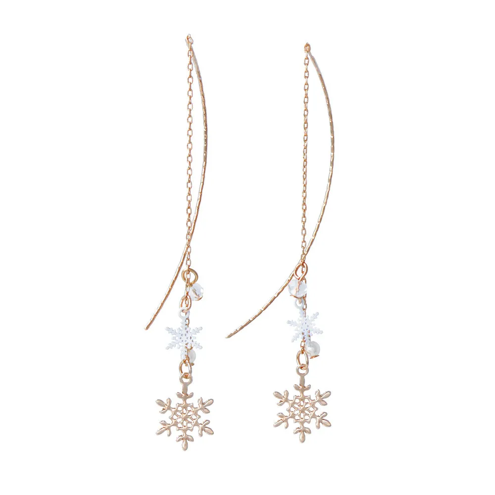 Snowflake Wire Through Earrings
