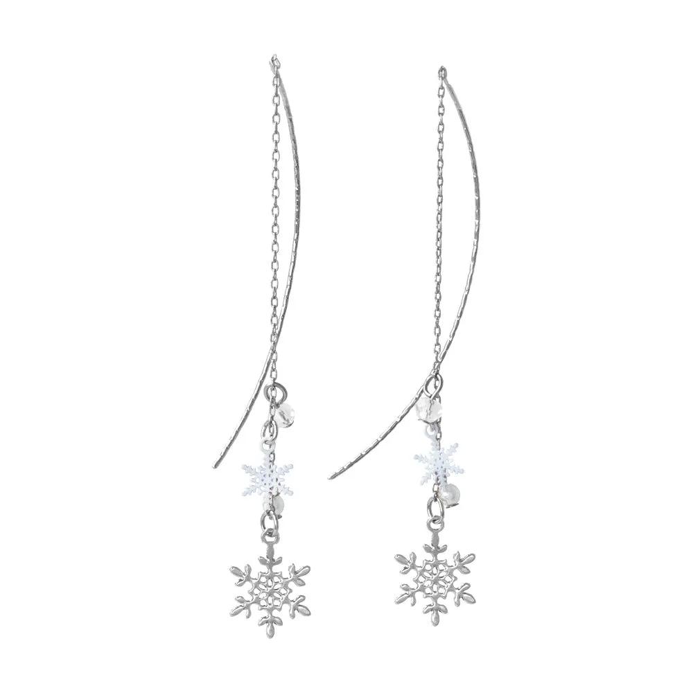Snowflake Wire Through Earrings