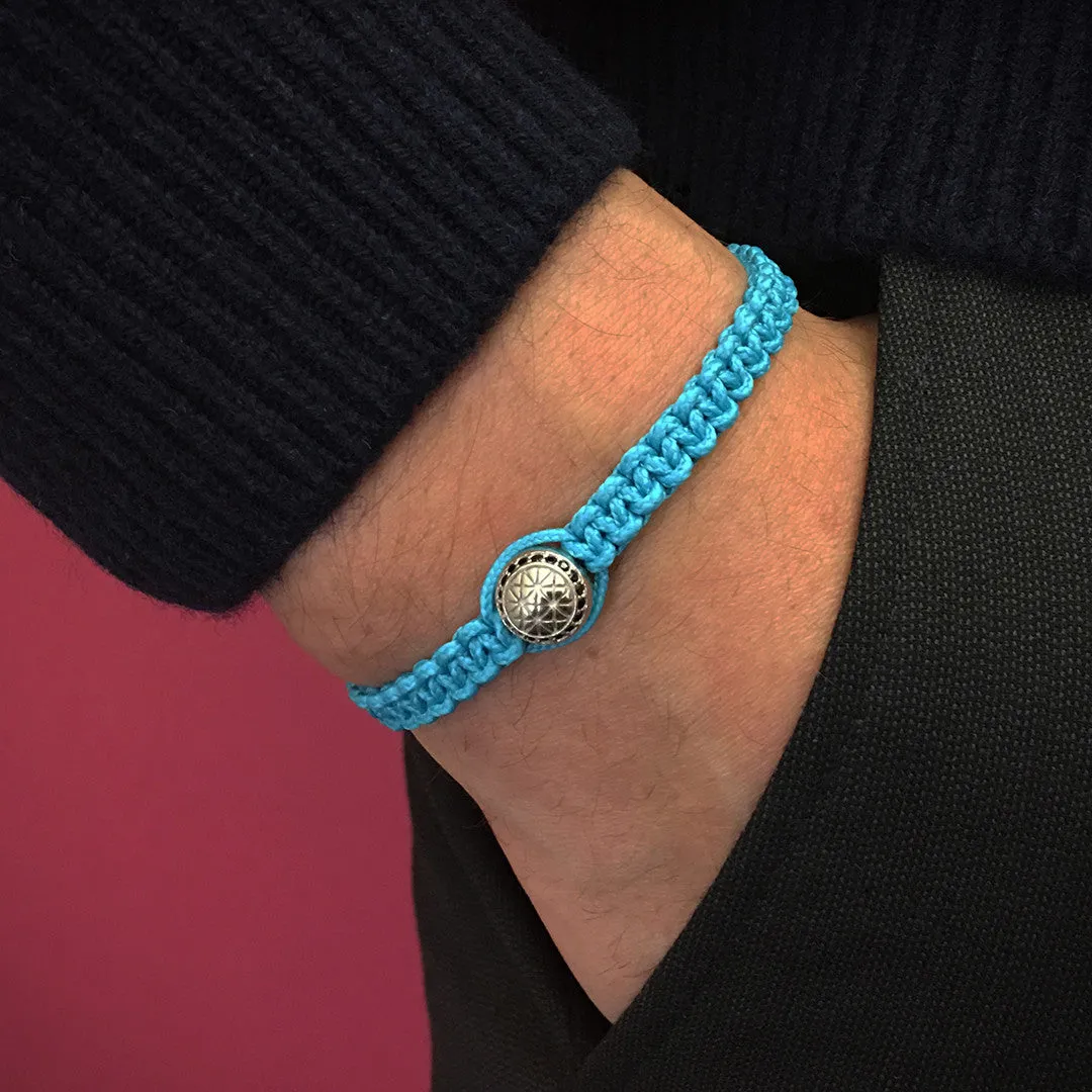 Solitaire Macrame Bracelet - Solid Silver