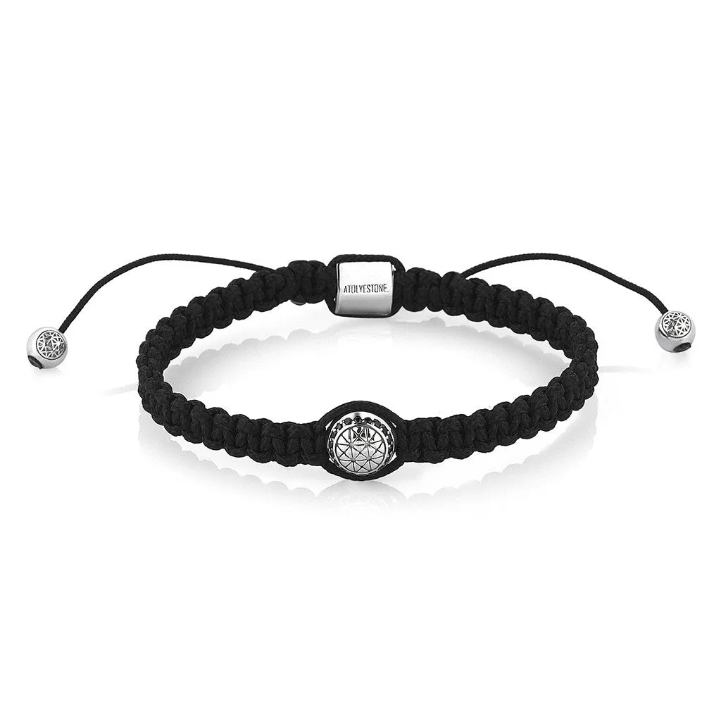 Solitaire Macrame Bracelet - Solid Silver