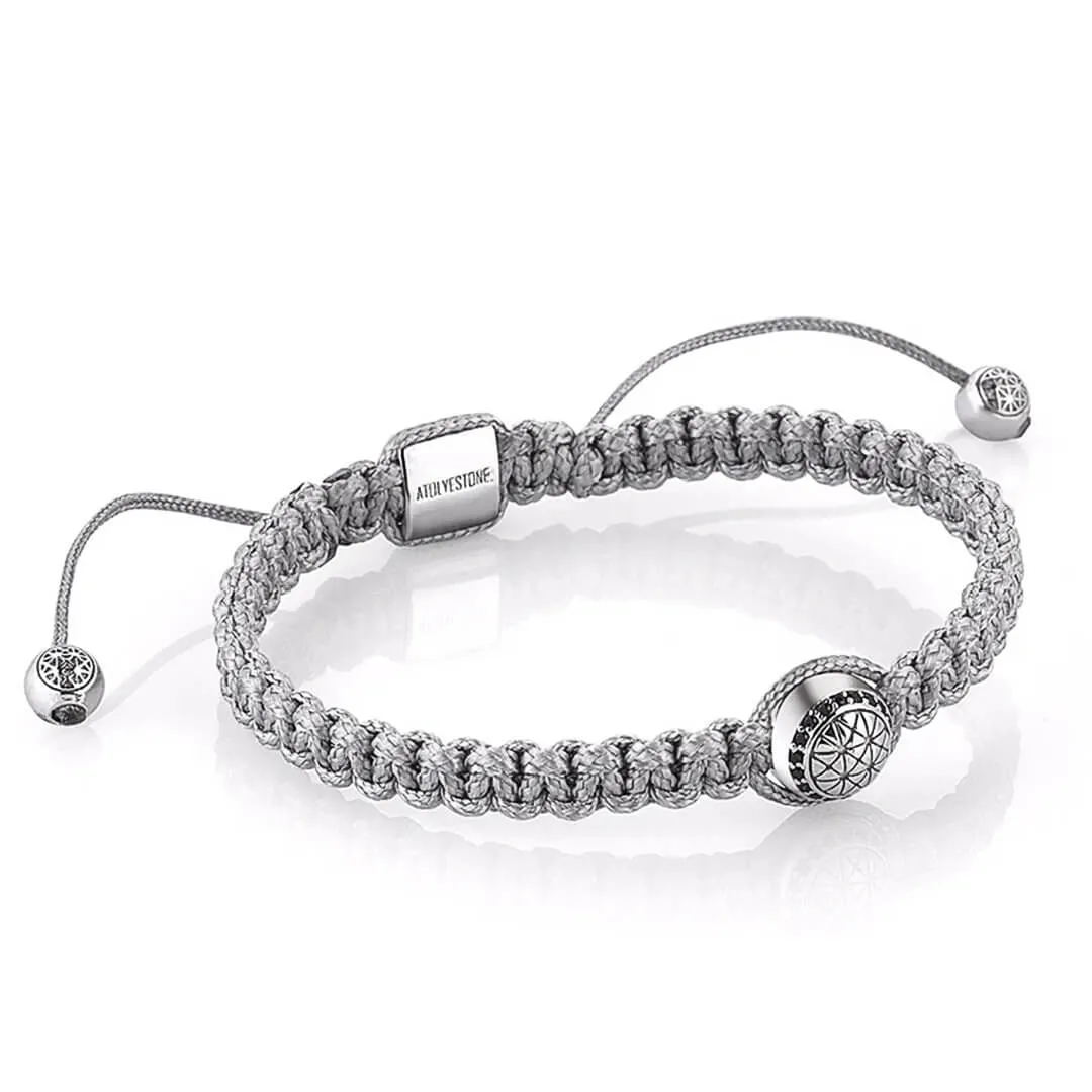 Solitaire Macrame Bracelet - Solid Silver