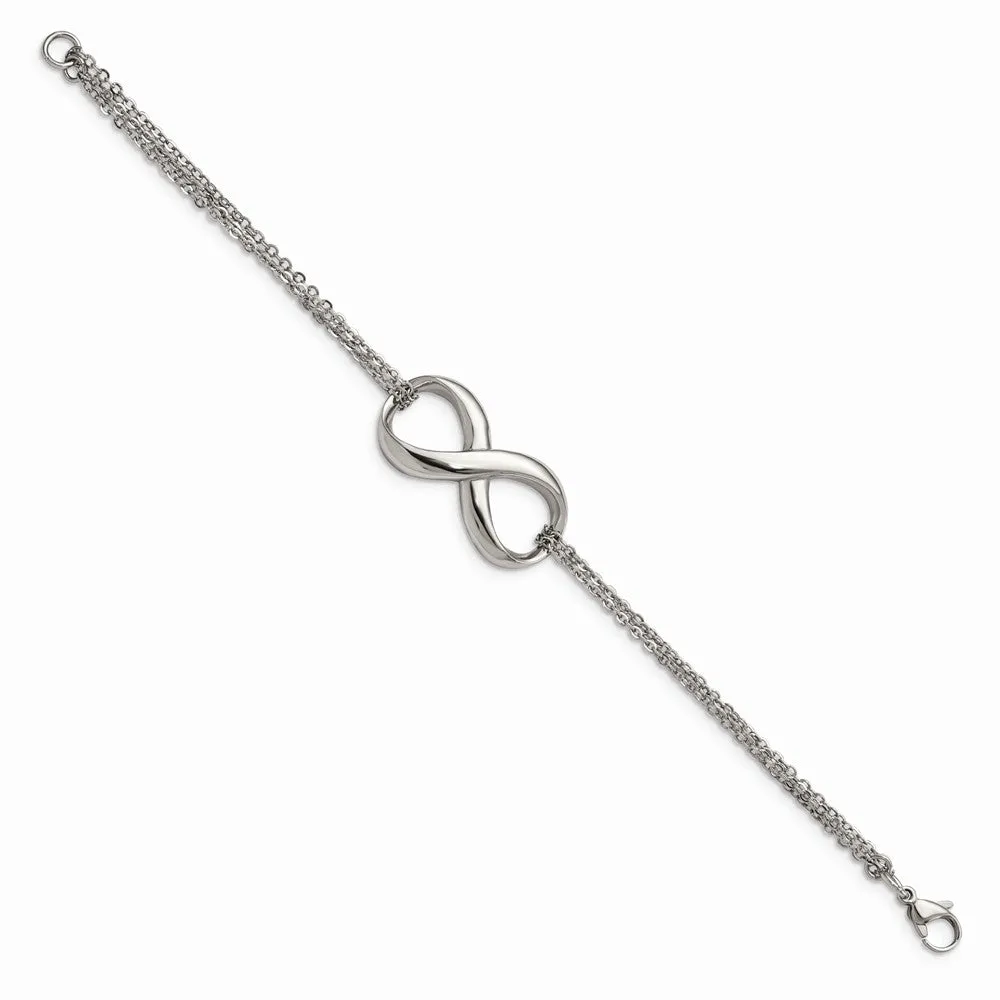 Stainless Steel Polished Infinity Symbol Bracelet