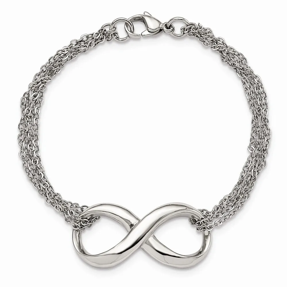 Stainless Steel Polished Infinity Symbol Bracelet