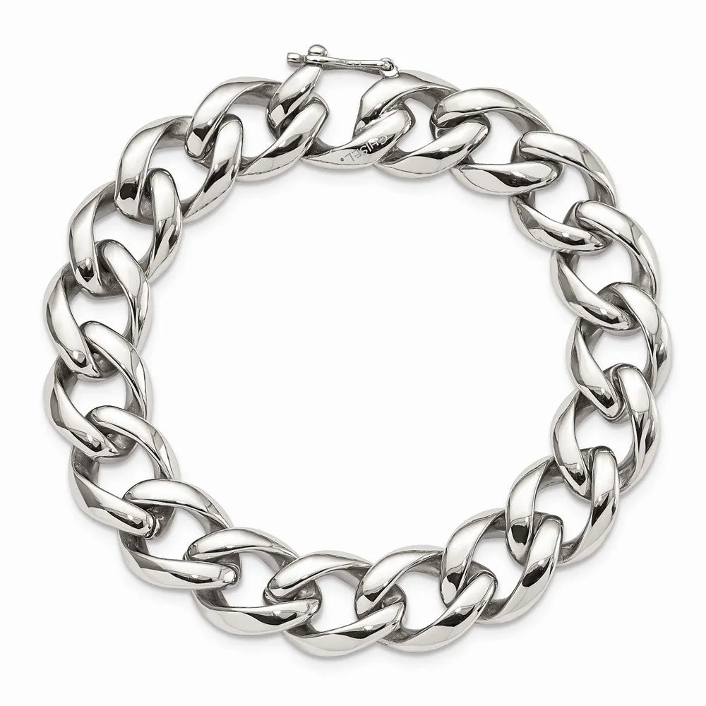 Stainless Steel Polished Link 8.25in Bracelet