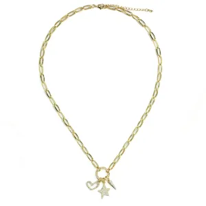 Star   Heart   Point Statement Necklace - Gold