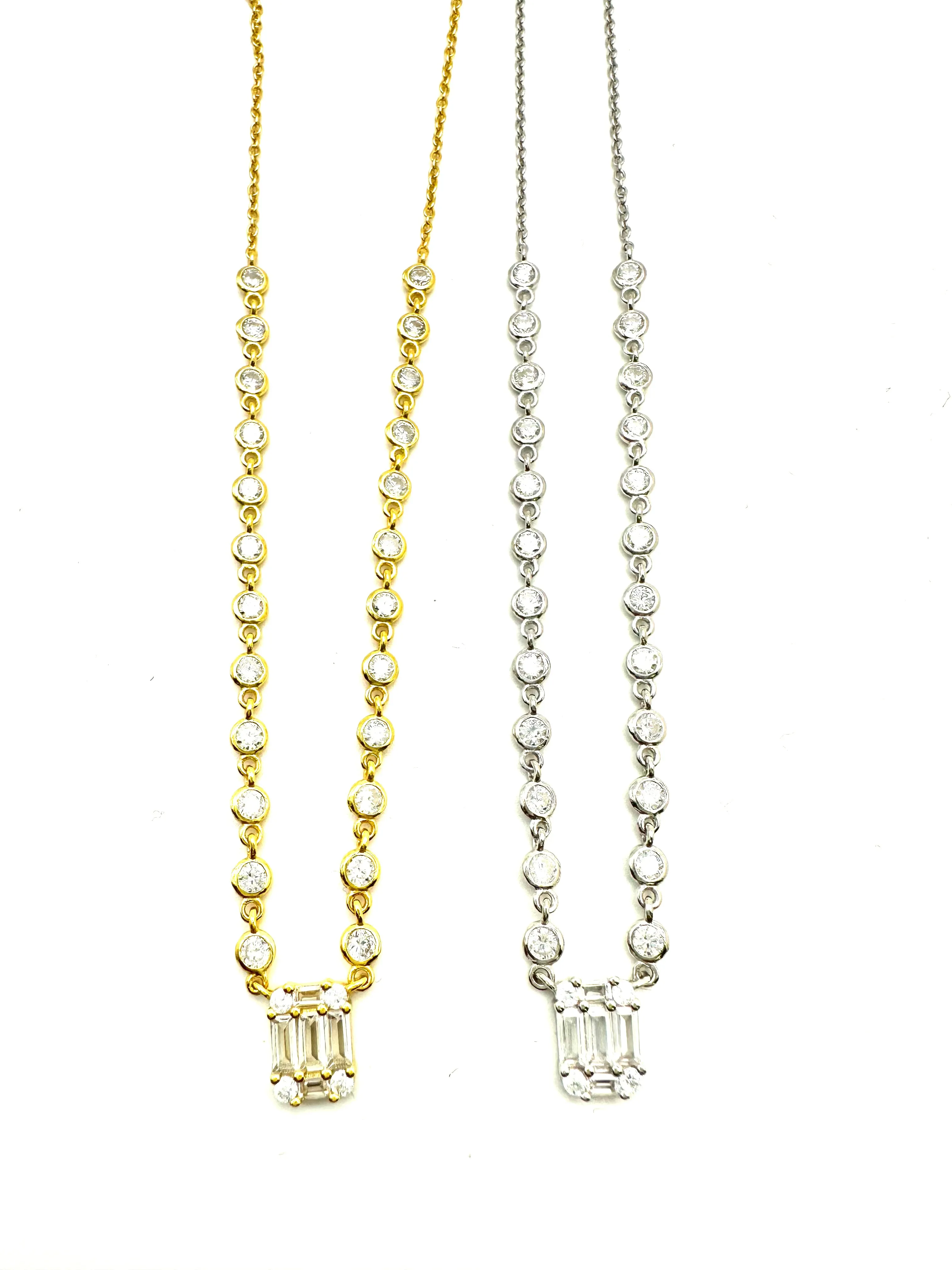 Sterling CZ Baguette Necklace