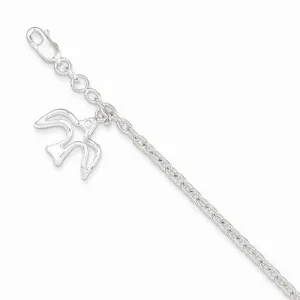 Sterling Silver Dove Charm Bracelet