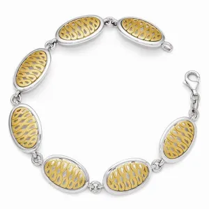 Sterling Silver Gold-Tone Flash K Plated Bracelet