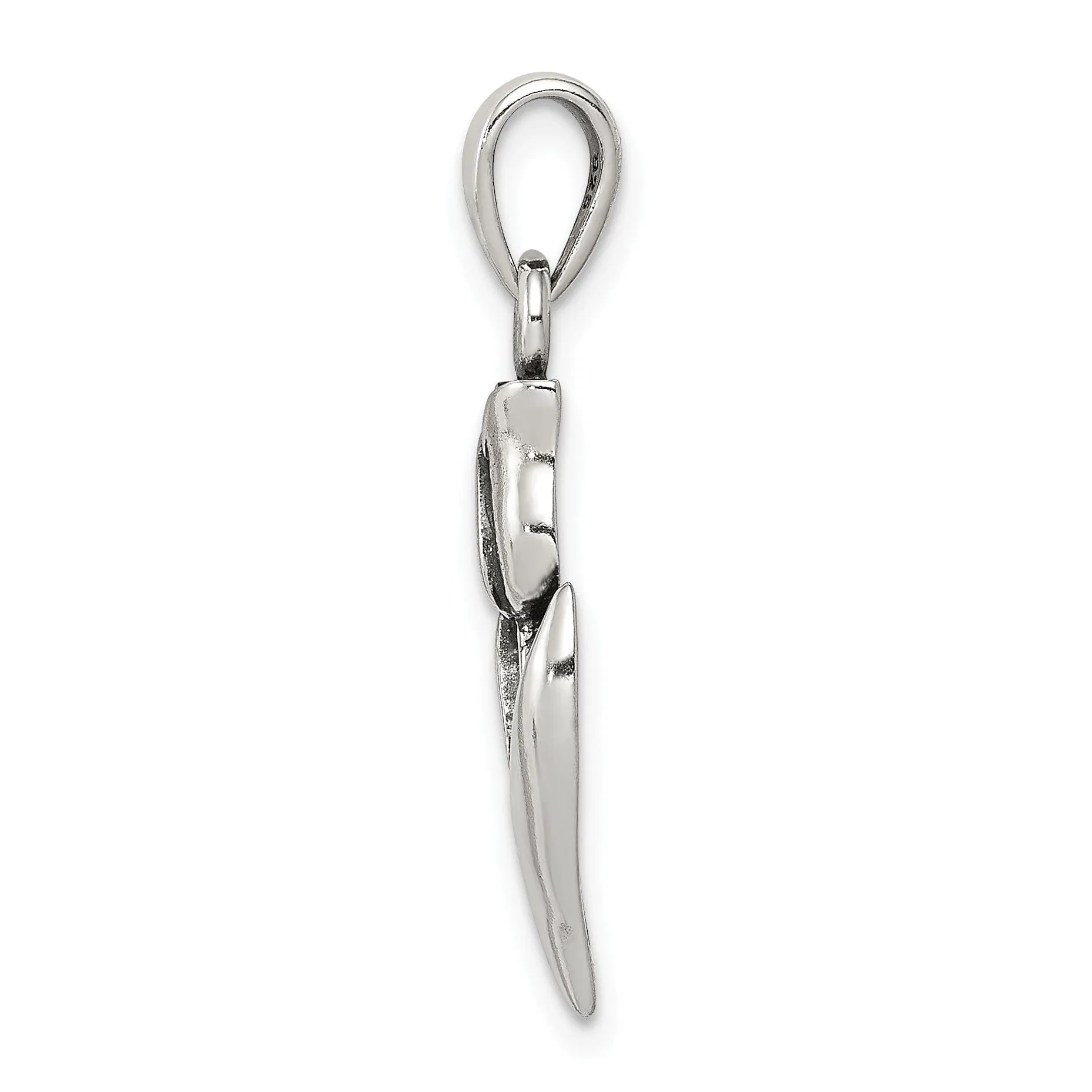 Sterling Silver Polished Antiqued Tulip Charm