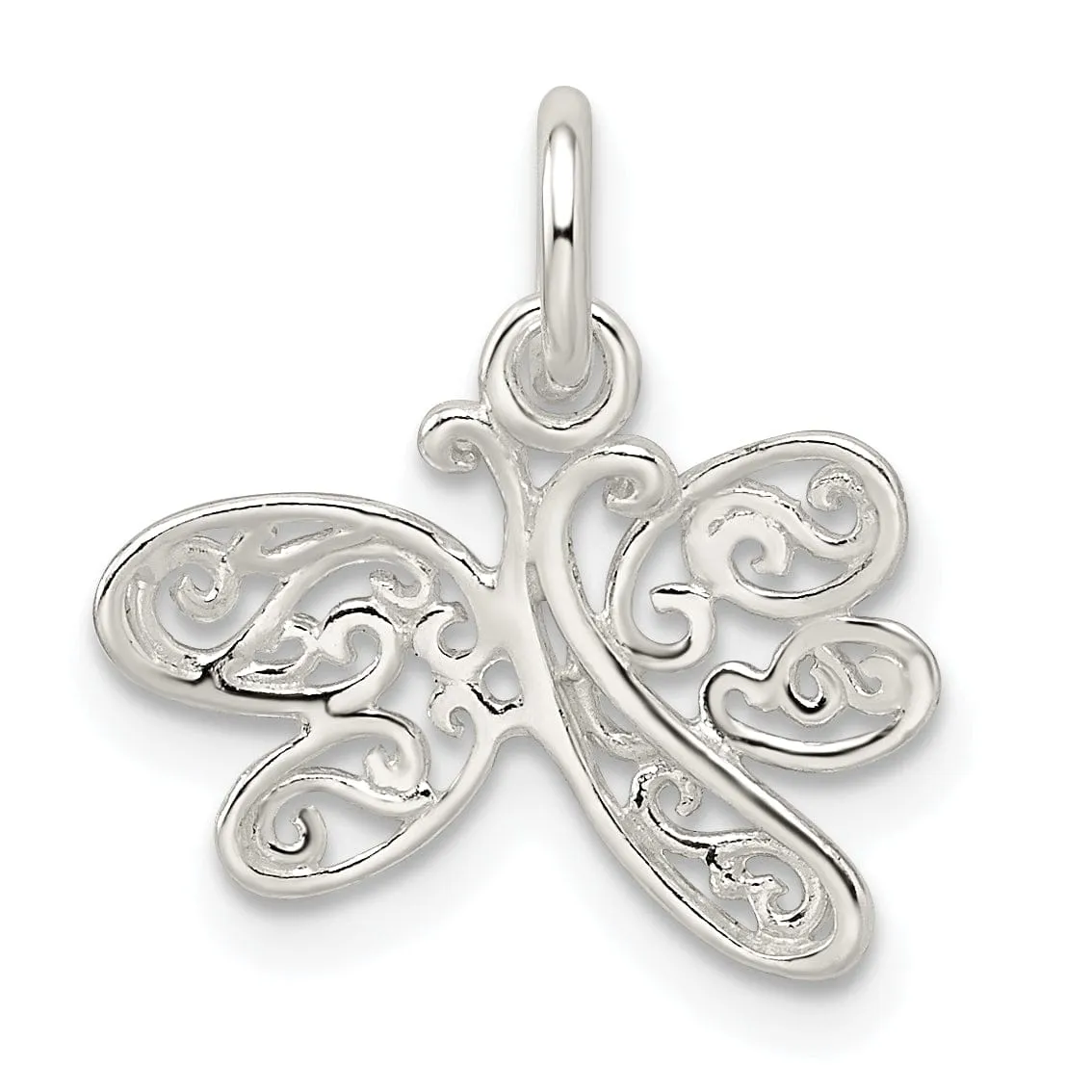 Sterling Silver Polished Finish Dragonfly Charm