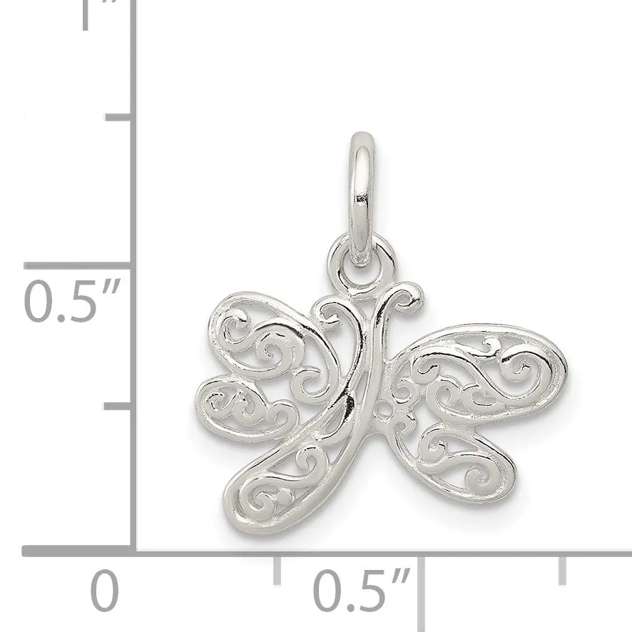 Sterling Silver Polished Finish Dragonfly Charm