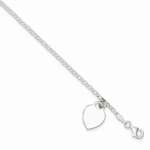 Sterling Silver with Pear Shape Lock Heart Childs Bracelet