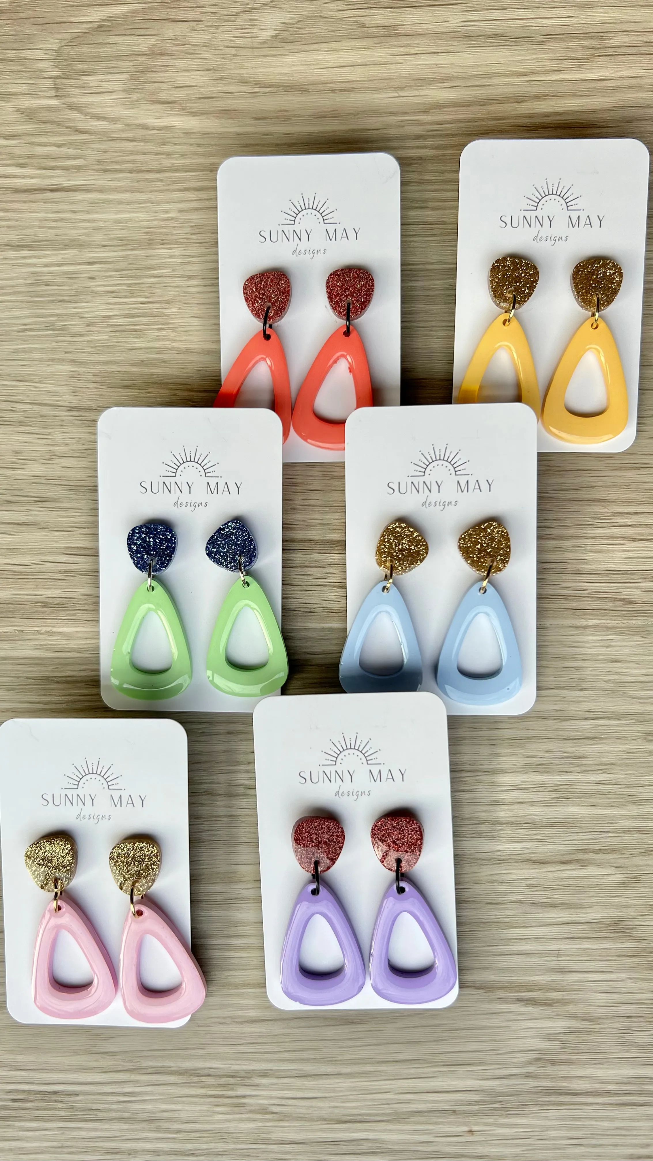 Sunny May Bold Tear Drop Earrings - Coral