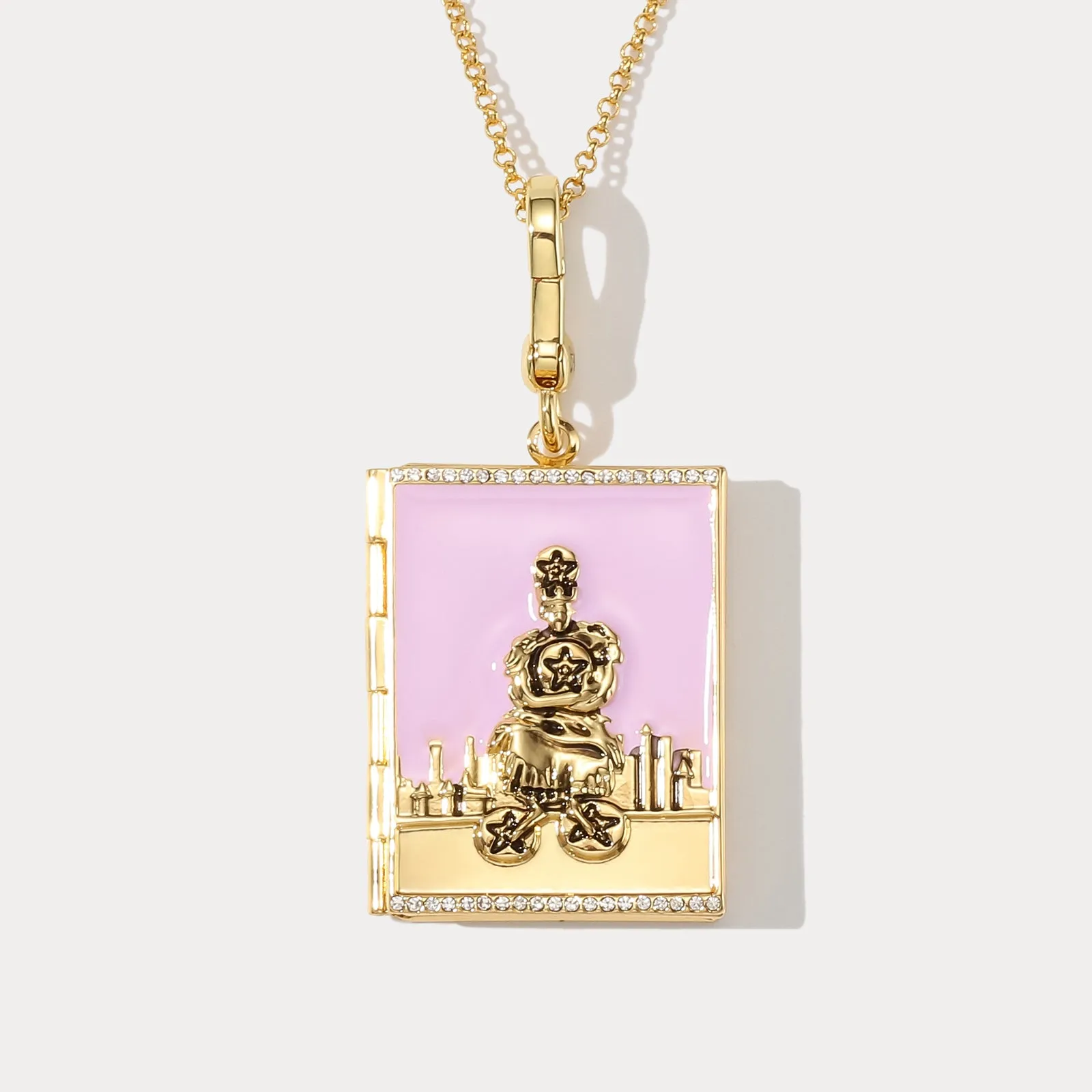 Tarot Locket Necklace - Four of Coins