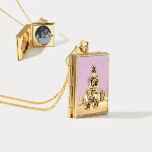 Tarot Locket Necklace - Four of Coins