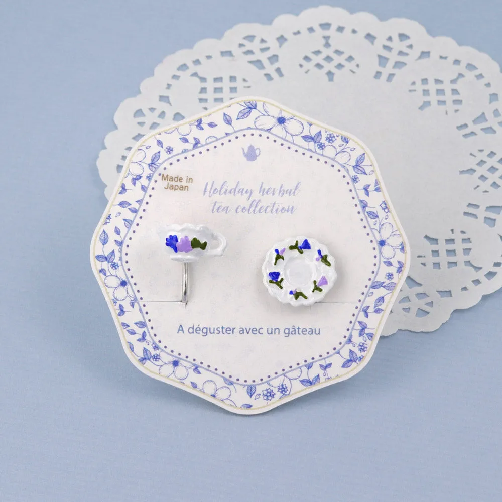 Teacup and Saucer Clip On Earrings