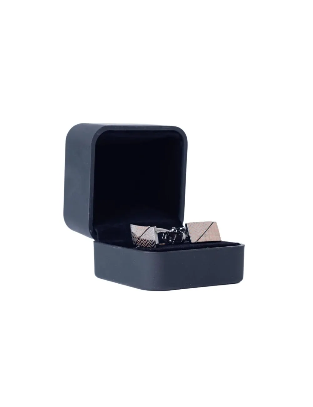 Textured Cufflinks with Gunmetal Finish