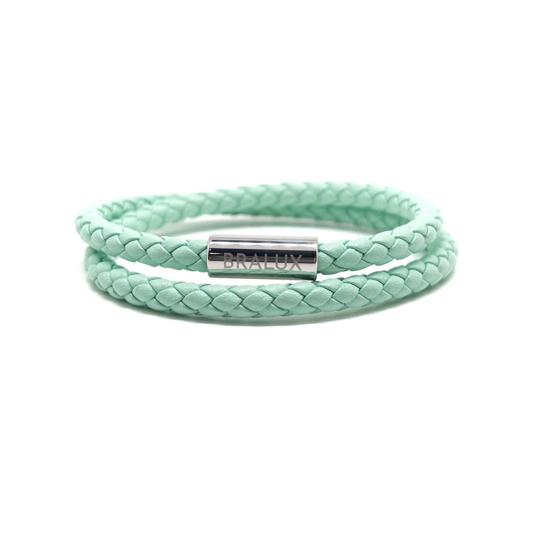 The Duo Light Green Leather Bracelet