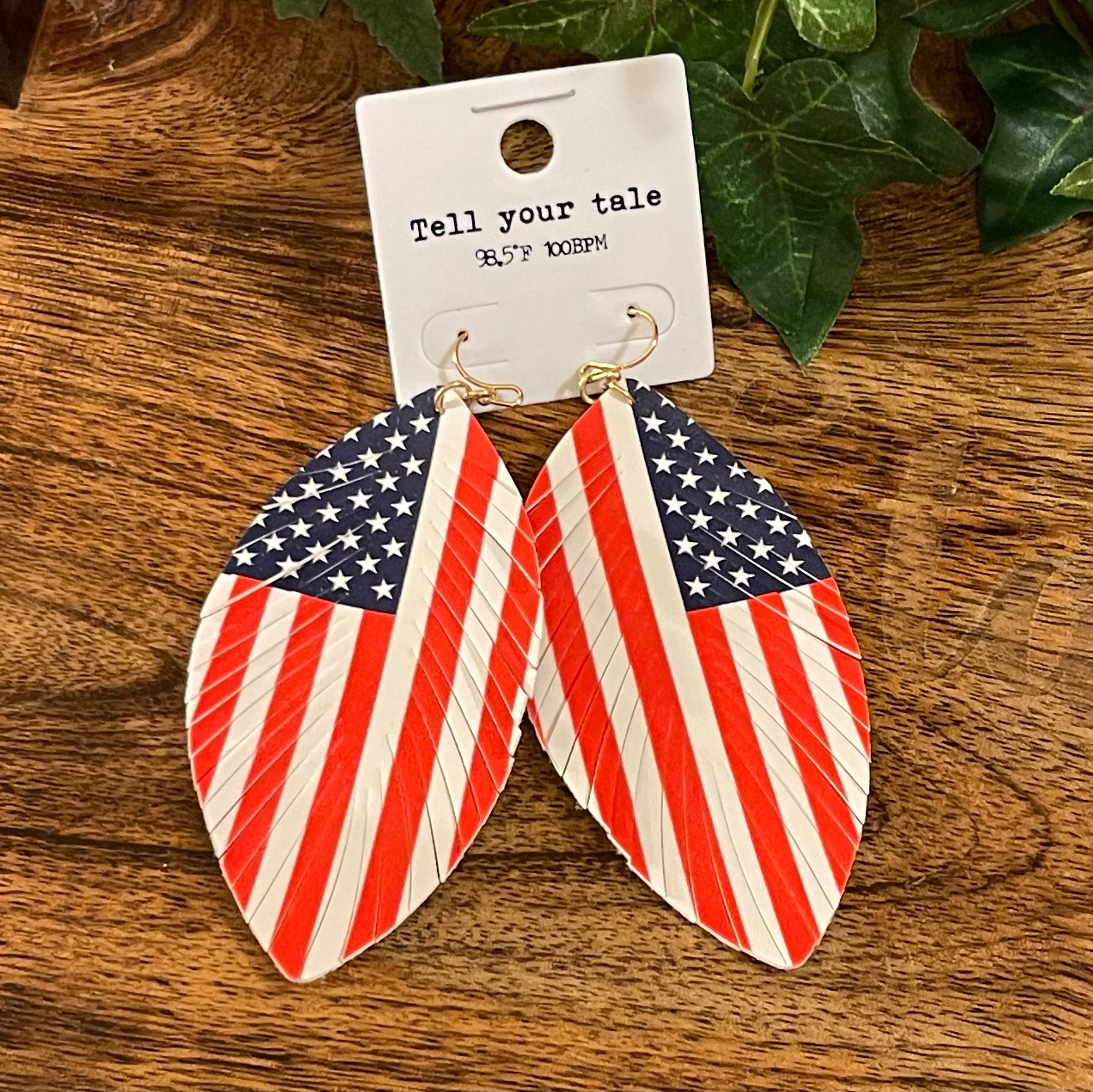 USA Flag Statement Earrings